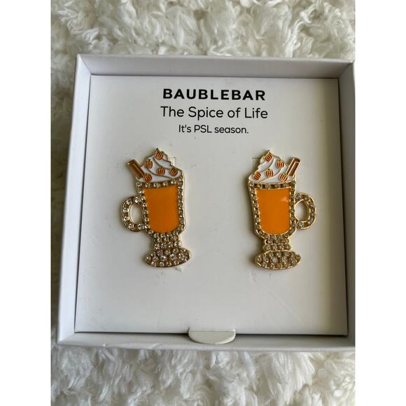 BaubleBar Womens Jewelry Pumpkin Spice Latte Earrings NEW in Box - Picture 7 of 8